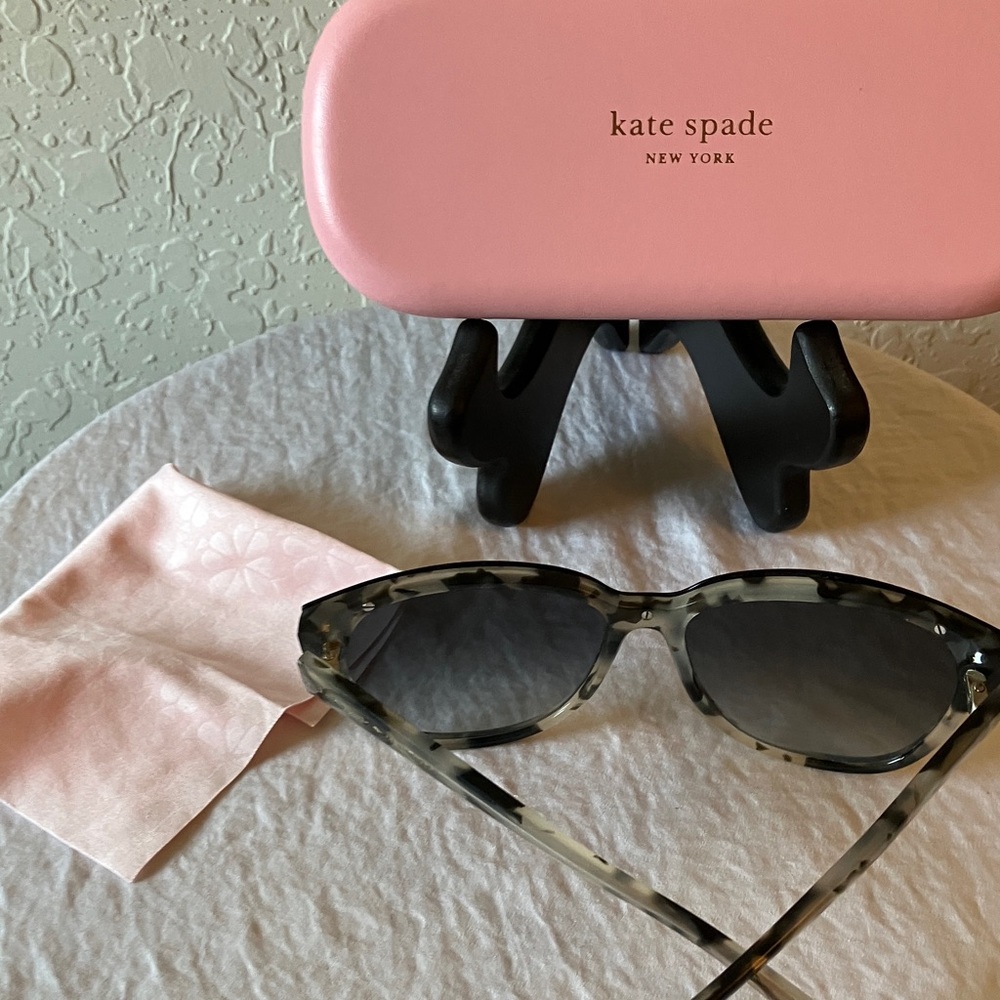 Kate Spade: Black & White Brigit Sunglasses- Black Gradient - Picture 9 of 16